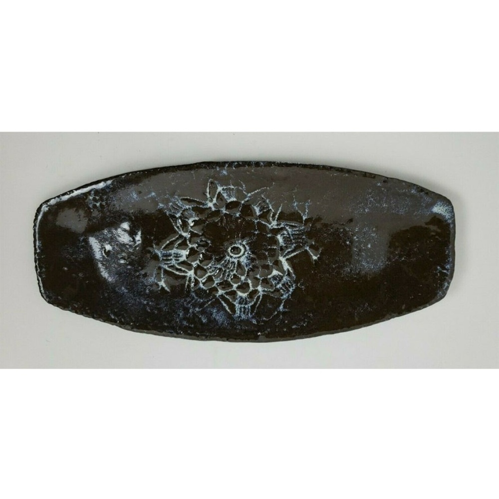 Handmade Modern Art Pottery Floral Tray Platter - Picture 1 of 7